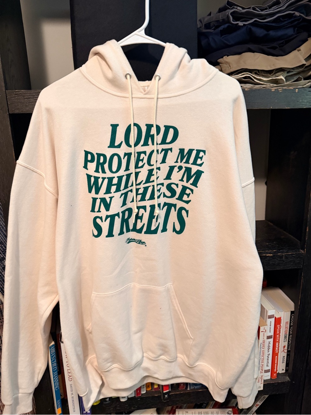 Cream Graphic Hoodie - "Lord Protect Me"